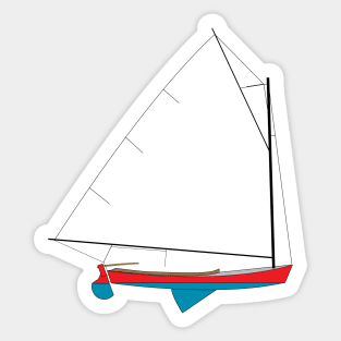 Cotuit Skiff Sailboat - Red Sticker